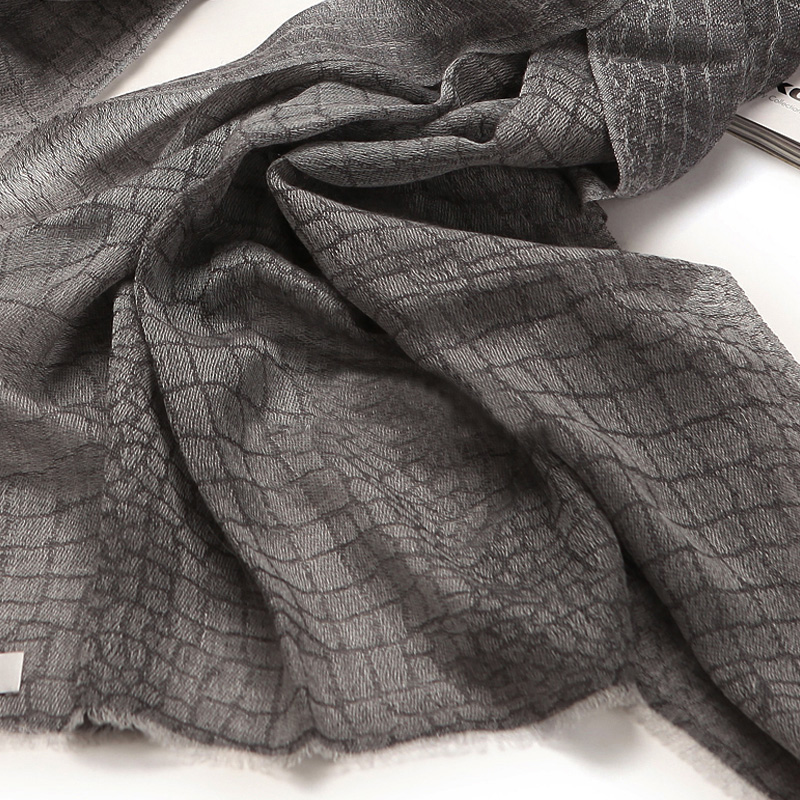 Pure Cashmere Scarves Coffee Jacquard Fashional Winter Scarf